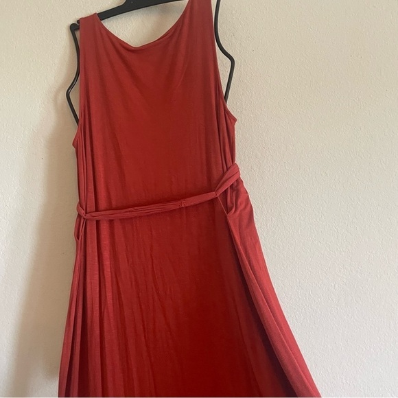 J.Jill woman's maxi sleeveless dress size M terracotta waist tie casual flowy - Picture 8 of 9